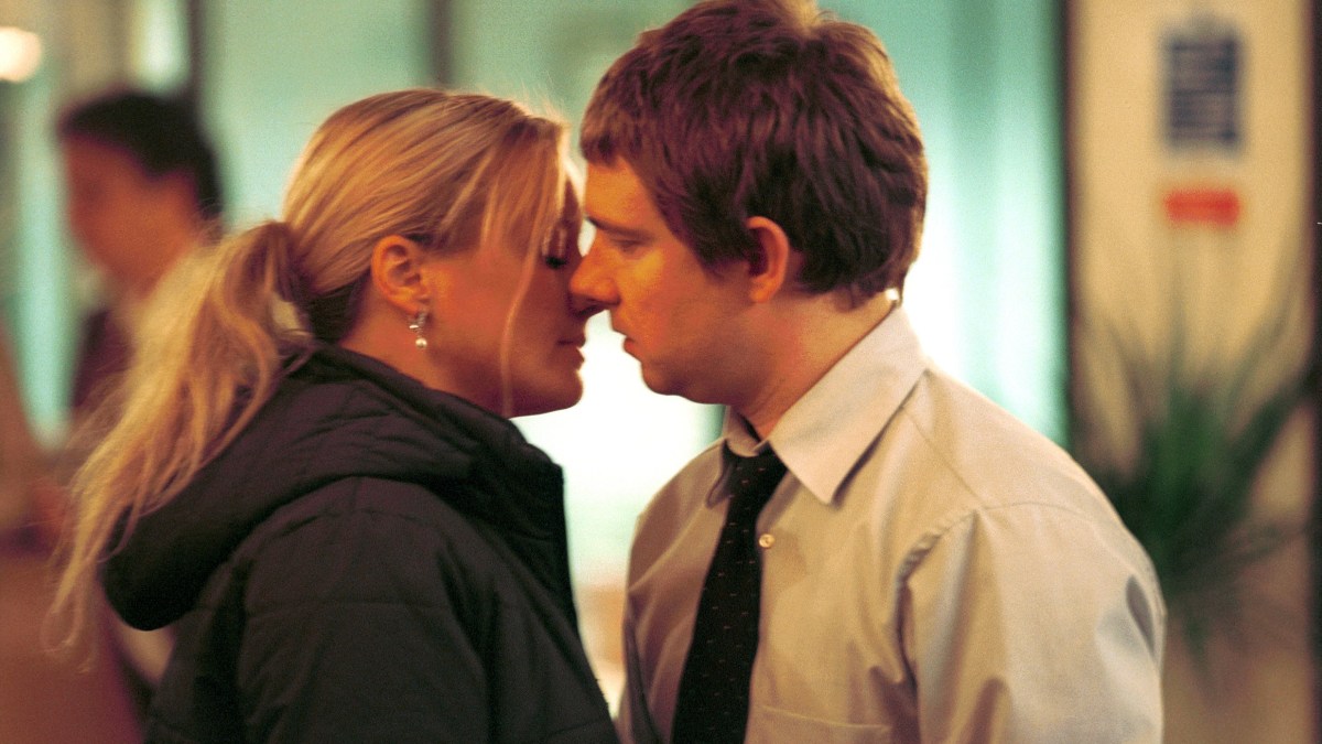 TELEVISION PROGRAMME: The Office PICTURED:Dawn Tinsley ,played by Lucy Davies and Tim Canterbury ,by Martin Freeman Dawn and Tim.JPG