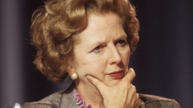 Article thumbnail: October 1985: British prime minister Margaret Thatcher looking pensive at the Conservative Party Conference in Blackpool. (Photo by Hulton Archive/Getty Images)