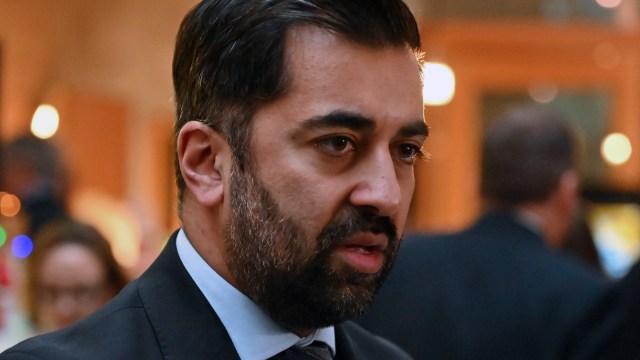 EDINBURGH, SCOTLAND - DECEMBER 7: First Minister Humza Yousaf in the lobby of the Scottish Parliament following First Minister's Questions, on December 7, 2023 in Edinburgh, Scotland. (Photo by Ken Jack/Getty Images)