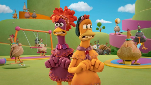 Article thumbnail: This image released by Netflix shows a scene from "Chicken Run: Dawn of the Nugget." (Netflix via AP)