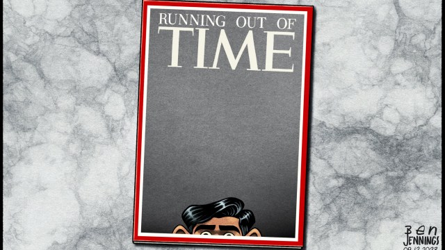 Article thumbnail: Ben Jennings i cartoon Rishi Sunak Time Magazine Prime Minister Person of the Year
