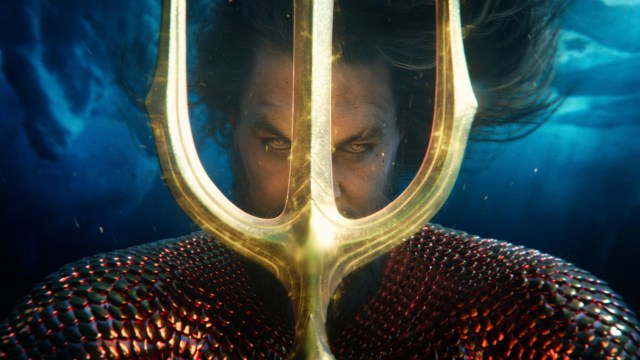 Article thumbnail: This image released by Warner Bros. Pictures shows Jason Momoa in a scene from "Aquaman and the Lost Kingdom." (Warner Bros. Pictures via AP)