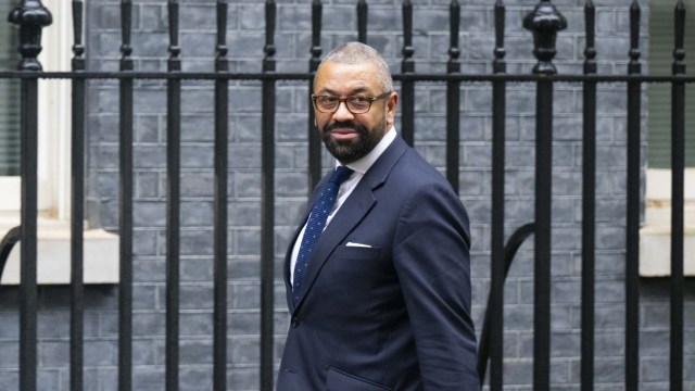 LONDON, UNITED KINGDOM - DECEMBER 19: Secretary of State for the Home Department James Cleverly arrives 10 Downing Street to attend the weekly Cabinet meeting in London, United Kingdom on December 19, 2023. (Photo by Rasid Necati Aslim/Anadolu via Getty Images)